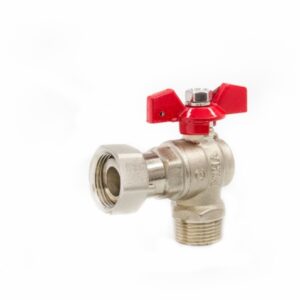 Angle valve with Nickel-plated copper one-way valve before and after MIHA-PN16 . meter