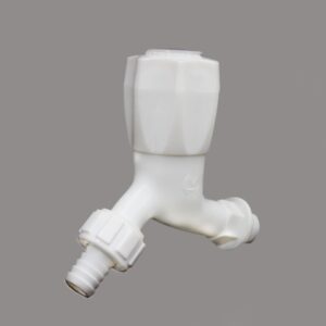 Plastic faucet with knob to connect plastic flexible hose MH